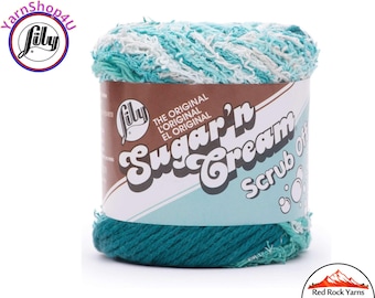 DEEP TURQUOISE Lily Scrub Off - 2.6oz | 106yds of Lily Sugar'n Cream 100% Textured Cotton Yarn. Item 10209090029