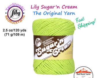 HOT GREEN - 2.5oz | 120yd The Original Lily Sugar N Cream 100% Cotton Yarn (2.5 ounce / 120 yards)