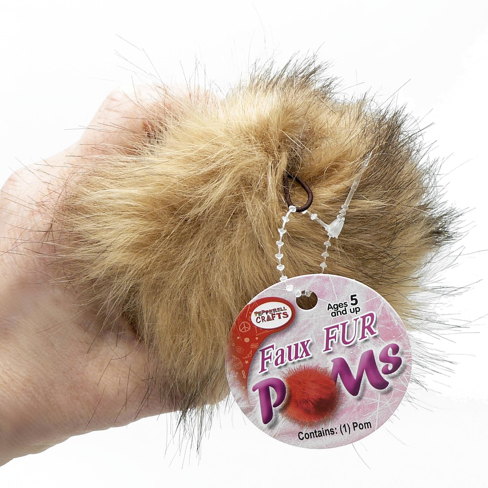 Pepperell Faux Fur Pom with Loop Pink