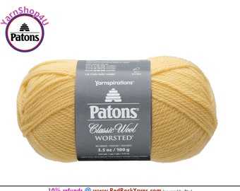 SOFT SUNSHINE - Patons Classic Wool Worsted Yarn Medium Weight (4). 100% wool yarn. 3.5oz | 194 yards (100g | 177m)