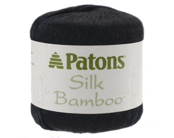 COAL - Silk Bamboo Yarn by Patons. A DK lightweight yarn made of a Bamboo and Silk blend. 2.2oz / 102 yds