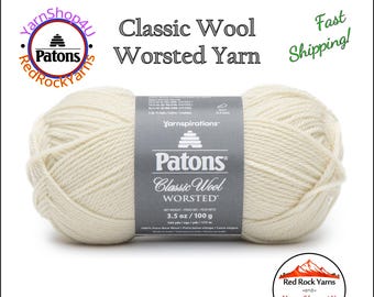 ARAN - Patons Classic Wool Worsted Yarn Medium Weight (4). 100% wool yarn. 3.5oz | 194 yards (100g | 177m)