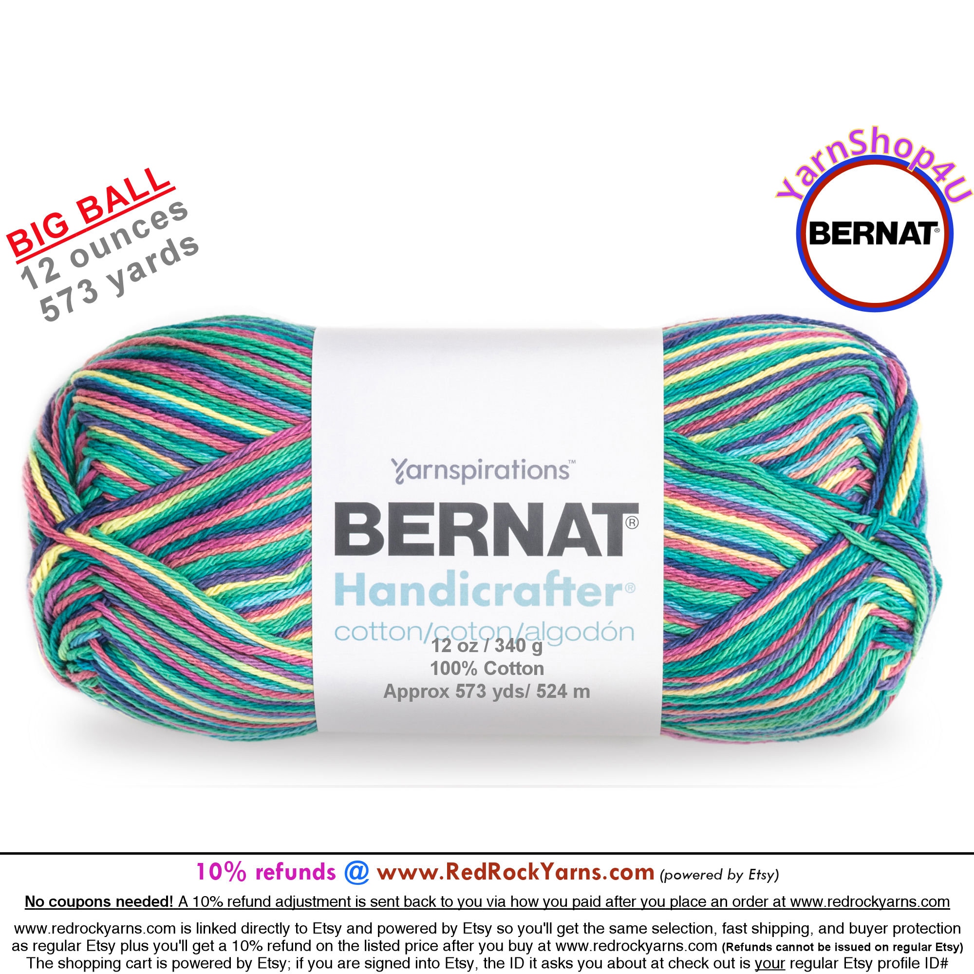 Bernat Handicrafter Cotton Yarn 340g - Ombres