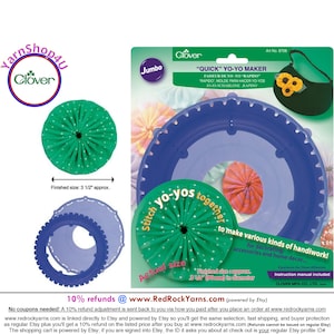 YO-YO Maker. JUMBO Clover Quick YoYo Maker. Finished size is about 3.5&quot;. Make Corsages, hair ornaments, decorations! Clover #8708