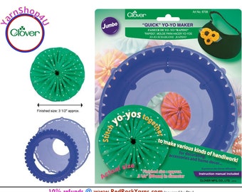 YO-YO Maker. JUMBO Clover Quick YoYo Maker. Finished size is about 3.5". Make Corsages, hair ornaments, decorations! Clover #8708