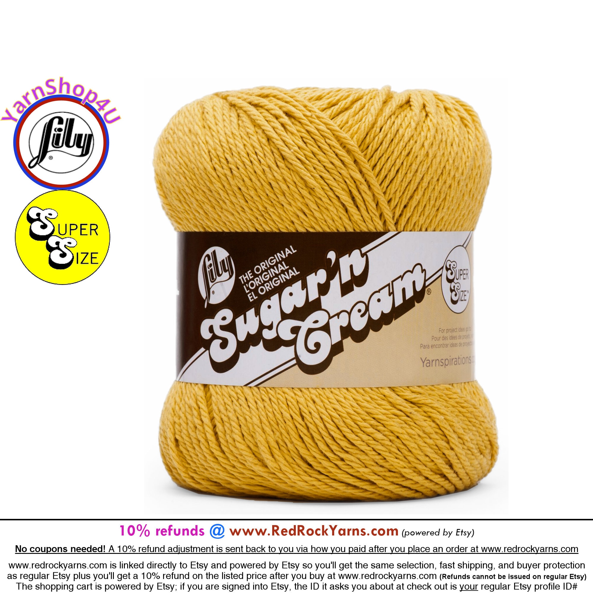 Lily Sugar'N Cream Hippi Yarn - 6 Pack of 57g/2oz - Cotton - 4