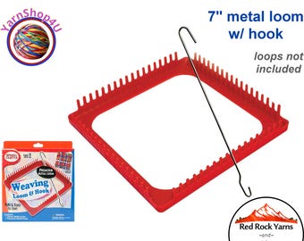 Metal Weaving Loom & Hook. This box includes a 7" Metal Loom and a metal hook (loops NOT included) Kid's Crafts Age 3+ Pepperell #LOOMMET