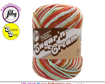 SUNRISE OMBRE Super Size 3oz | 143yds. 100% Cotton yarn. Original Lily Sugar N Cream (3 ounces | 143 yards). Color #19992