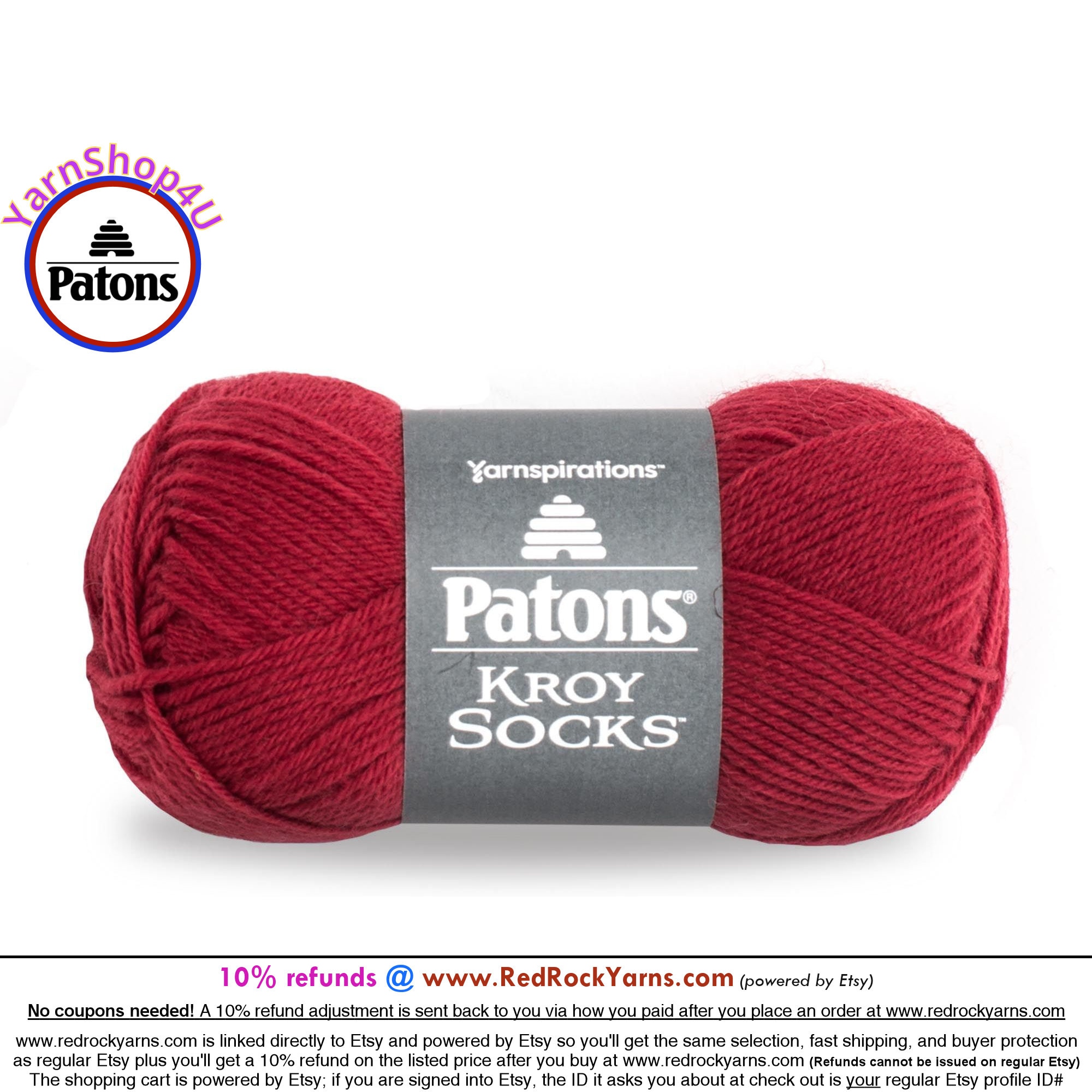 Patons Classic Wool Cherry Yarn - 5 Pack of 3.5oz/100g - Wool - 5 Bulky -  120 Yards - Knitting/Crochet