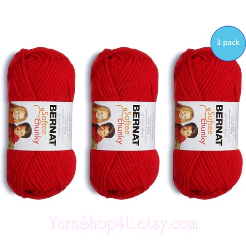 WHITE 3 Pack Bernat Softee Chunky Yarn Super Bulky Yarn. Etsy