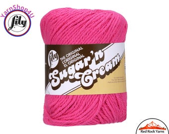 HOT PINK - 2.5oz | 120yd The Original Lily Sugar N Cream 100% Cotton Yarn (2.5 ounce / 120 yards)