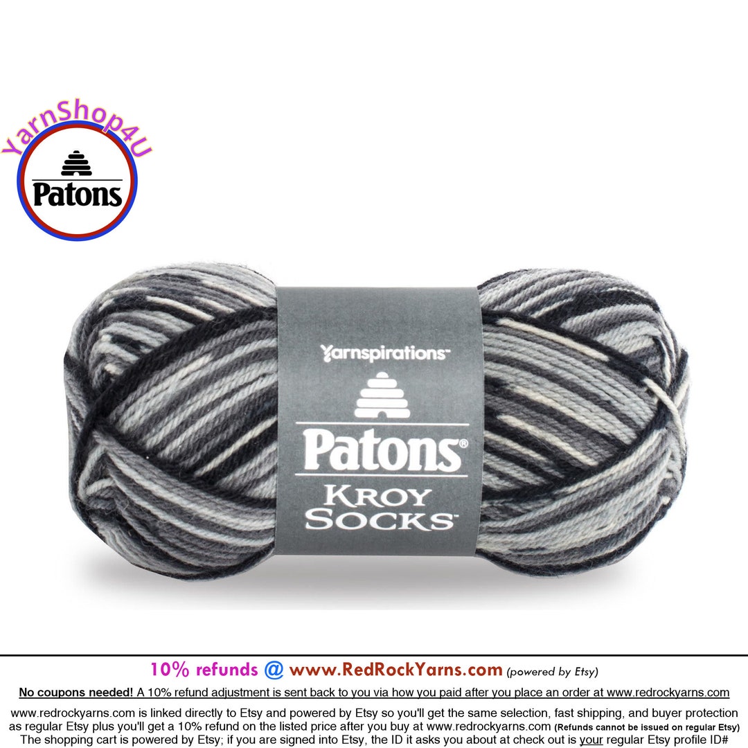 MUSLIN - Patons Kroy Socks Yarn is 1.75oz, 166yds Super Fine Weight (1)  Sock Yarn. A Blend of 75/25% Wool/Nylon (50g