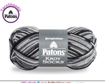 SLATE JACQUARD - Patons Kroy Socks Yarn is 1.75oz | 166yds Super Fine Weight (1) Sock Yarn. A Blend of 75/25% Wool/Nylon (50g | 152m)
