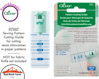 Clover Paper Pattern Cutting Guide - Use your own utility knife and this Guide to cut a seam allowance on a paper sewing pattern. #7007
