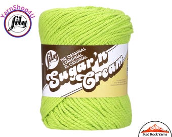 HOT GREEN - 2.5oz | 120yd The Original Lily Sugar N Cream 100% Cotton Yarn (2.5 ounce / 120 yards)