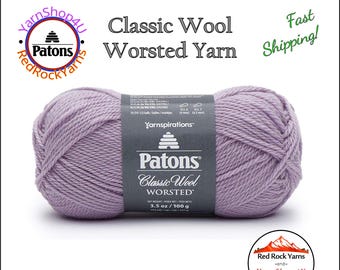 SOFT ORCHID - Patons Classic Wool Worsted Yarn Medium Weight (4). 100% wool yarn. 3.5oz | 194 yards (100g | 177m)