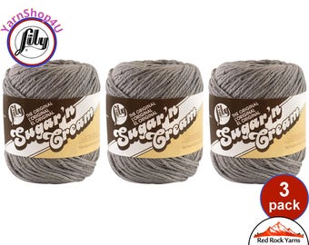 OVERCAST 3 Pack! 2.5oz | 120yds each. Lily Sugar N Cream The Original 100% Cotton Yarn. 3 skeins Bulk Buy!