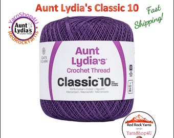 PURPLE - Aunt Lydia's Classic 10 Crochet Thread. 350yds. Item #154-0458