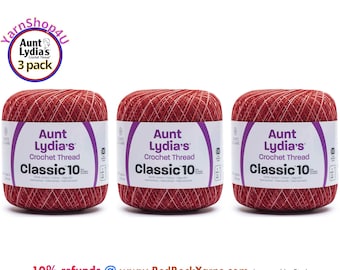 BOWL OF CHERRIES 3 pack! Aunt Lydia's Classic 10 Crochet Thread. 300yds. Item #154-0823