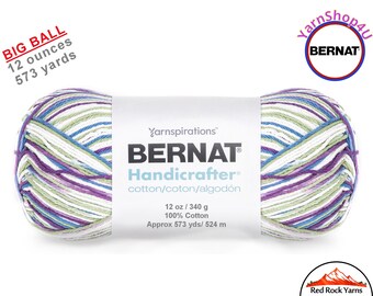 FRUIT PUNCH - 12oz | 573 yards! Bernat Handicrafter Big Ball 100% Cotton Yarn. Item 16203433319