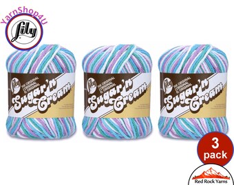 BEACH BALL 3 Pack! 2oz | 95yds. Lily Sugar N Cream The Original 100% Cotton Yarn. 2 ounces / 95 yards ea. 3 skeins Bulk Buy!