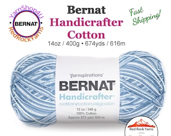 FADED DENIM - 12oz | 573 yards! Bernat Handicrafter Big Ball 100% Cotton Yarn. Item 16203433181