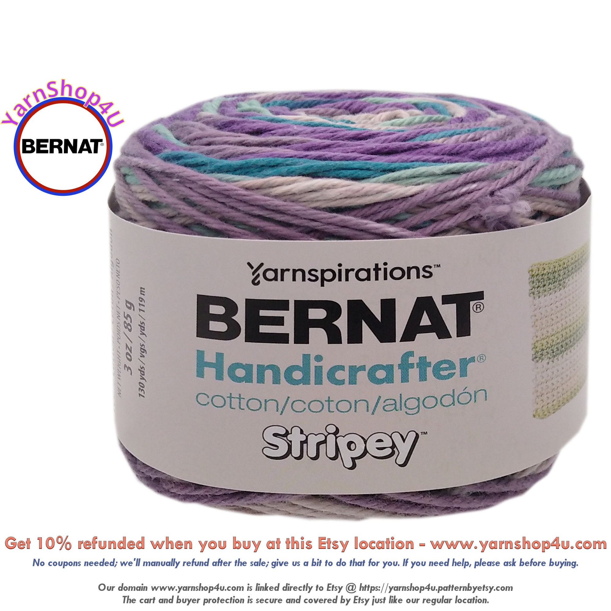 Bernat Handicrafter Stripey Yarn - Clearance Shades*