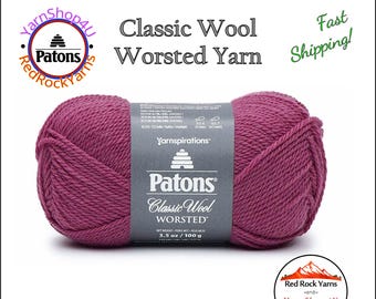 RICH RASPBERRY - Patons Classic Wool Worsted Yarn Medium Weight (4). 100% wool yarn. 3.5oz | 194 yards (100g | 177m)