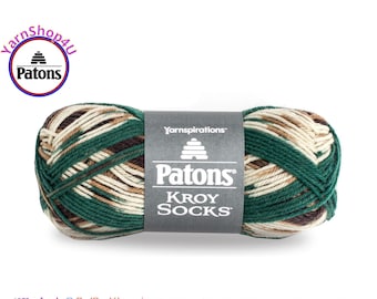 WOODSIE - Patons Kroy Socks Yarn is 1.75oz | 166yds Super Fine Weight (1) Sock Yarn. A Blend of 75/25% Wool/Nylon (50g | 152m)