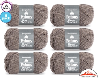 FLAX 6 Pack! Patons Kroy Socks Yarn is 1.75oz | 166yds Super Fine Weight (1) Sock Yarn. A Blend of 75/25% Wool/Nylon (50g | 152m)