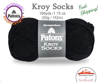 COAL - Patons Kroy Socks Yarn is 1.75oz | 166yds Super Fine Weight (1) Sock Yarn. A Blend of 75/25% Wool/Nylon (50g | 152m)
