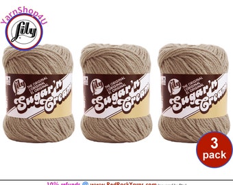JUTE 3 Pack! 2.5oz | 120yds each. Lily Sugar N Cream The Original 100% Cotton Yarn. 3 skeins Bulk Buy!