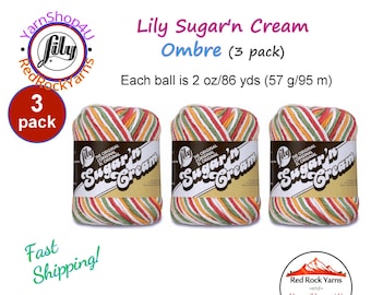 MANGO MADNESS 3 Pack! 2oz | 95yds. Lily Sugar N Cream The Original 100% Cotton Yarn. 2 ounces / 95 yards ea. 3 skeins Bulk Buy!