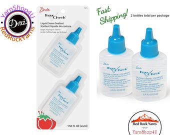 Fray Check Liquid Seam Sealant - Two .75oz bottles per package. Prevents unfinished fabric edges from fraying. Dritz #1674