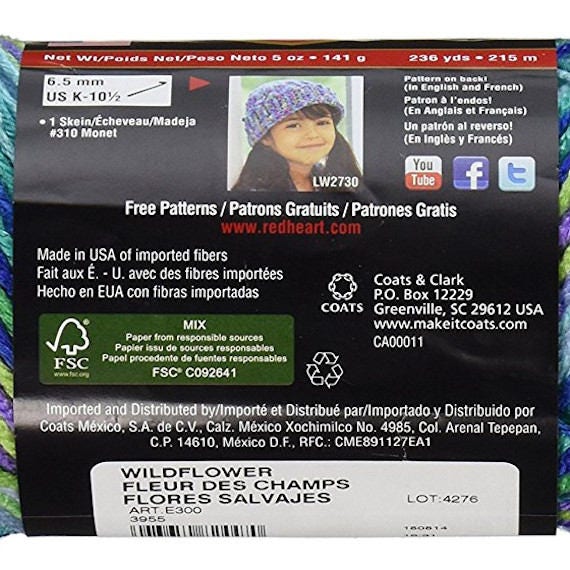 Wildflower 3 Pack Bulk Buy Red Heart Super Saver Multi Color Acrylic Yarn 5oz Blue Rainbow Ombre Blue Variegated Medium Economy Yarn