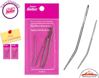 Susan Bates Steel Yarn Needles Sizes 13 and 16. (2 Pack) Metal Tapestry Needles. Weaving Needles. Large Eye Blunt Needles. #14087