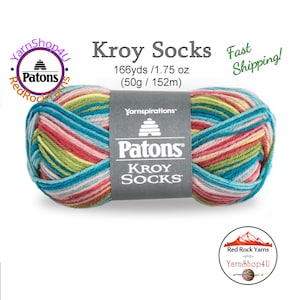 MEADOW STRIPES - Patons Kroy Socks Yarn is 1.75oz | 166yds Super Fine Weight (1) Sock Yarn. A Blend of 75/25% Wool/Nylon (50g | 152m)