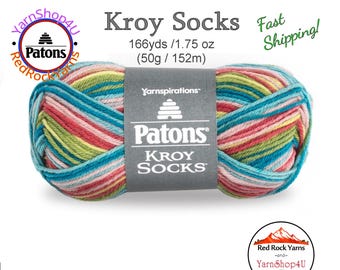 MEADOW STRIPES - Patons Kroy Socks Yarn is 1.75oz | 166yds Super Fine Weight (1) Sock Yarn. A Blend of 75/25% Wool/Nylon (50g | 152m)