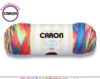 RAINBOW BRIGHT - Caron Simply Soft Paints. 5oz / 235yds (141g / 215m) 100% Acrylic yarn. Color #22009