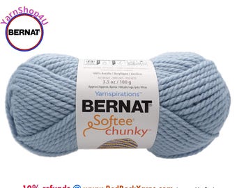 GRAY BLUE Bernat Softee Chunky Yarn Super Bulky Yarn. 3.5oz | 108yds | 100% Acrylic Yarn. Item 16112828802