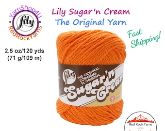 HOT ORANGE - 2.5oz | 120yd The Original Lily Sugar N Cream 100% Cotton Yarn (2.5 ounce / 120 yards)