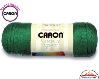 KELLY GREEN - Caron Simply Soft 6oz / 315yds (170g / 288m) 100% Acrylic yarn. Item H970039769