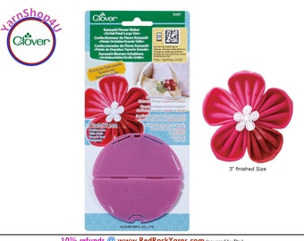 KANZASHI for LARGE ORCHID Gathered Petal Flowers of 3" finished size. Clover Flower Making Plastic Template to make fabric flowers. #8487