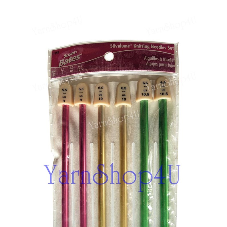 Susan Bates 10-Inch Silvalume Single Point Knitting Needle Red 5.5mm