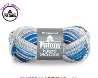 COASTAL STRIPES - Patons Kroy Socks Yarn is 1.75oz | 166yds Super Fine Weight (1) Sock Yarn. A Blend of 75/25% Wool/Nylon (50g | 152m)