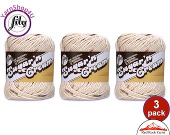 SONOMA PRINT 3 Pack! 2oz | 95yds. Lily Sugar N Cream The Original 100% Cotton Yarn. 2 ounces / 95 yards ea. 3 skeins Bulk Buy!