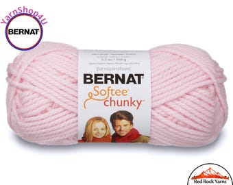 BABY PINK Bernat Softee Chunky Yarn Super Bulky Yarn. 3.5oz | 108yds | 100% Acrylic Yarn. Item 16112828418