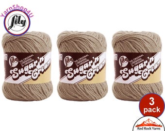 JUTE 3 Pack! 2.5oz | 120yds each. Lily Sugar N Cream The Original 100% Cotton Yarn. 3 skeins Bulk Buy!