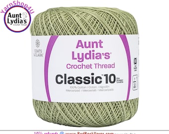 FROSTY GREEN - Aunt Lydia's Classic 10 Crochet Thread. 350yds. Item #154-0661