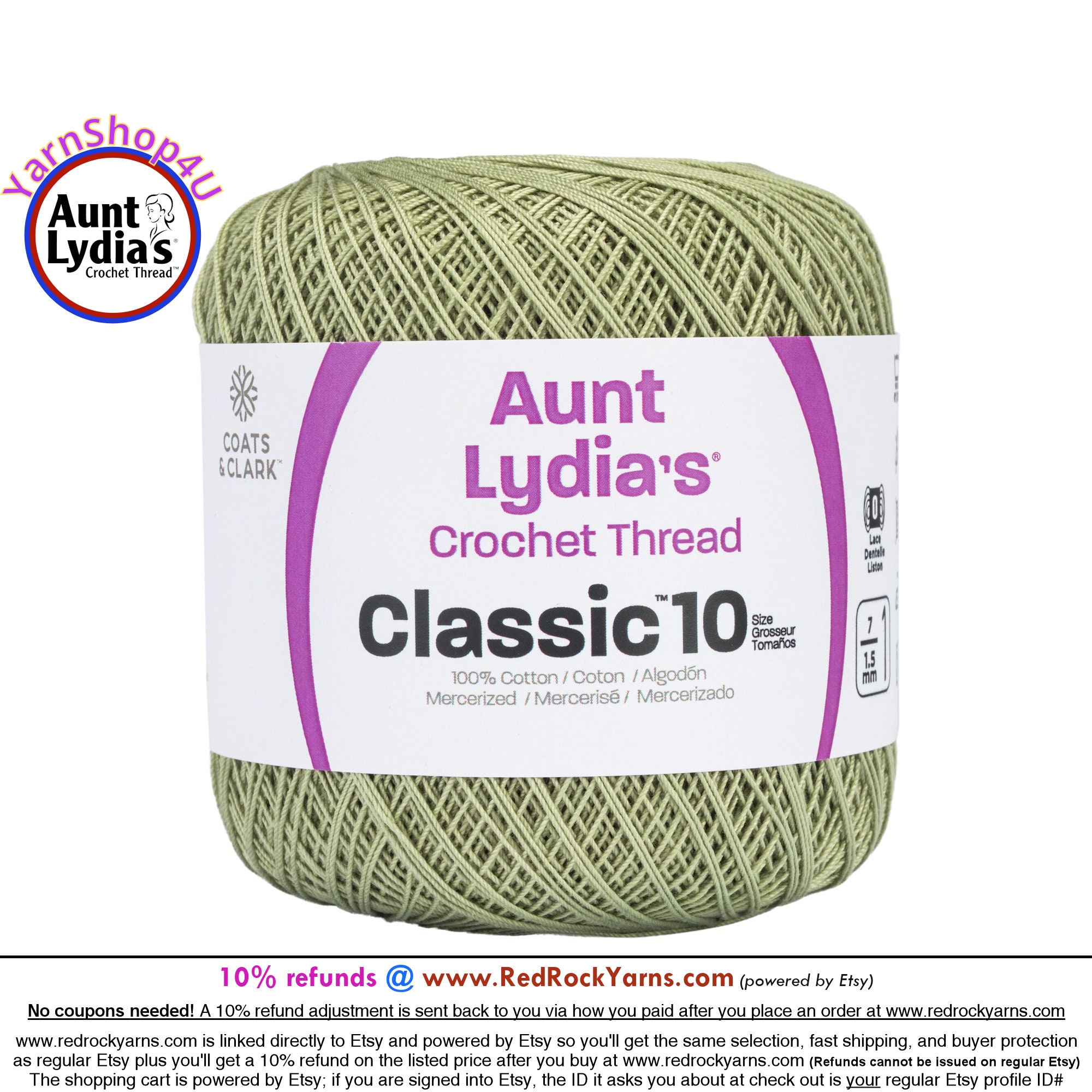 Lily Sugar 'N Cream Super Size Yarn 100% Cotton 4 oz Hot Green/Vert Chaud